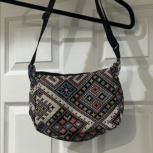 Woven Tapestry Geometric Patterned Shoulder Bag
